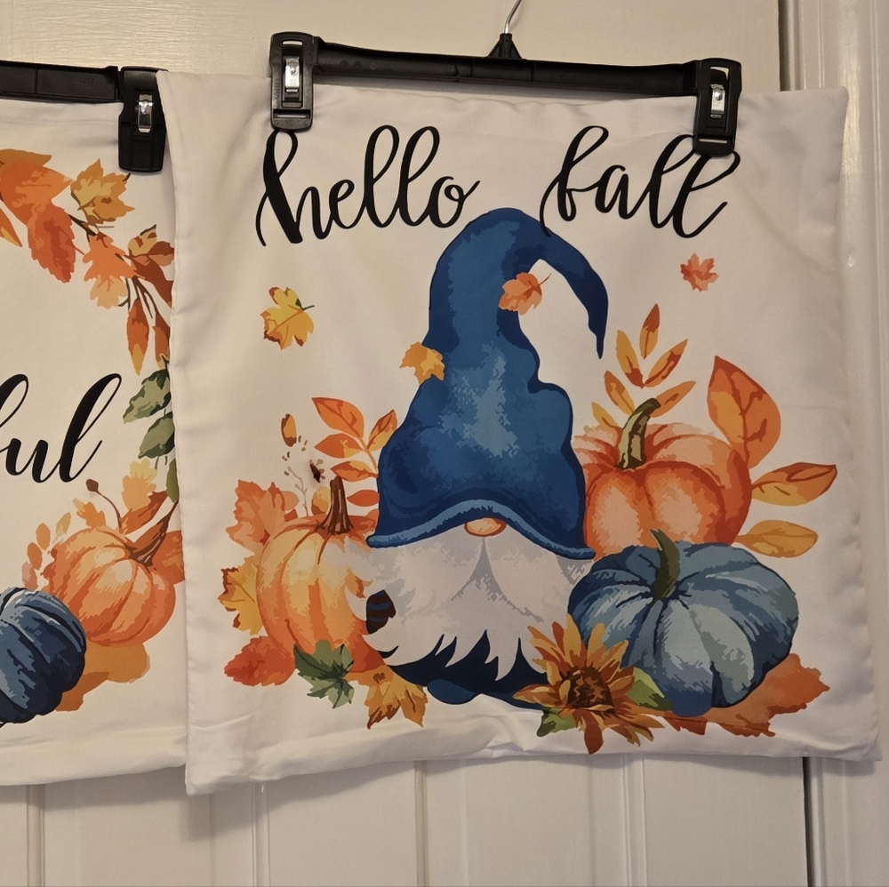 Autumn Gnome and Pumpkin Pillow Covers